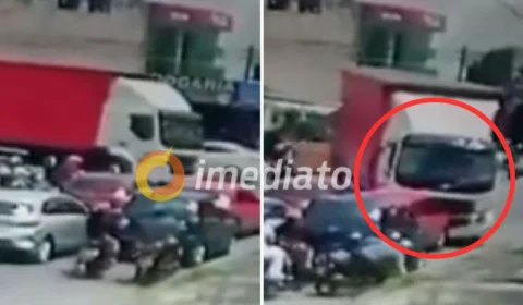 VEJA VÍDEO: caminhão invade contramão e arrasta carros e motos na avenida Camapuã
