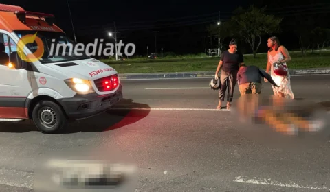 Motociclista fica ferido após colidir com cachorro na Avenida das Torres, em Manaus