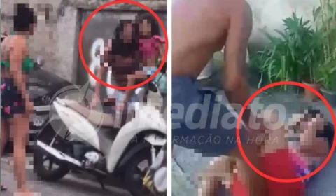 VEJA VÍDEOS: mulher é agredida pelo marido para não ser punida por facção criminosa