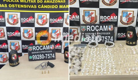Homem é preso por tráfico de drogas em ação da Rocam no bairro Santa Etelvina, em Manaus
