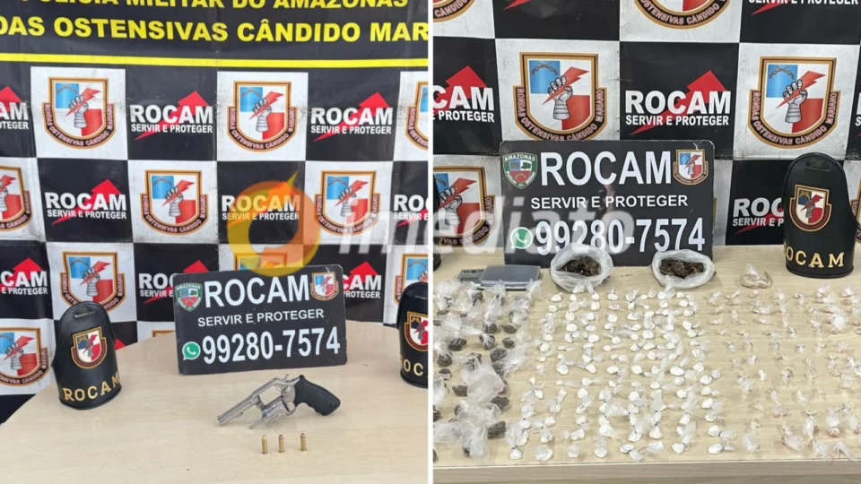 Homem é preso por tráfico de drogas em ação da Rocam no bairro Santa Etelvina, em Manaus