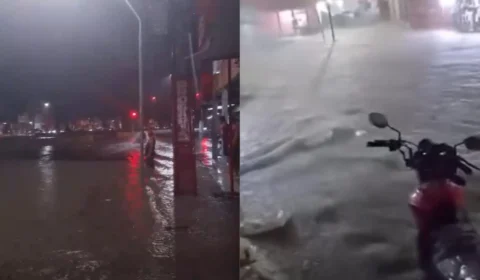Forte chuva provoca alagamentos em diversos bairros de Manaus