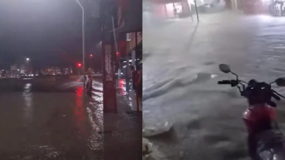 Forte chuva provoca alagamentos em diversos bairros de Manaus