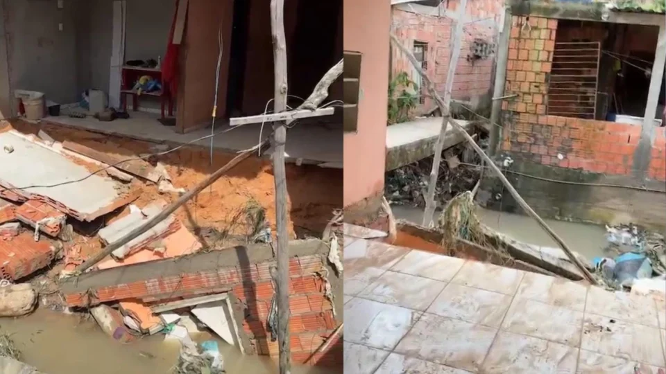 Casas desabam durante forte chuva no Grande Vitória e moradores clamam por ajuda das autoridades