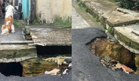 Moradores do Coroado denunciam serviço malfeito em cratera reaberta na Rua Jerusalém