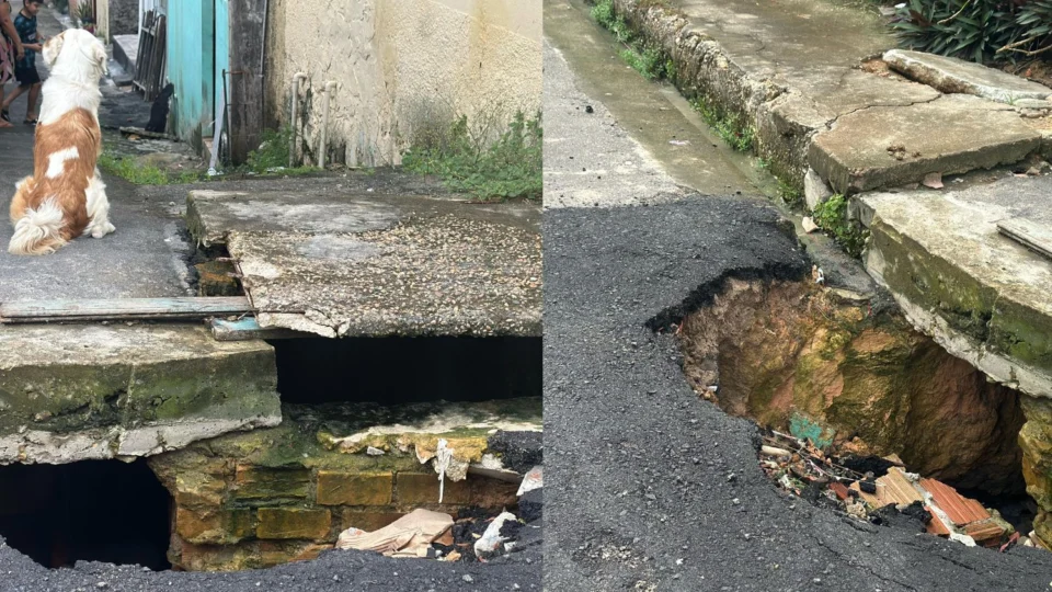 Moradores do Coroado denunciam serviço malfeito em cratera reaberta na Rua Jerusalém