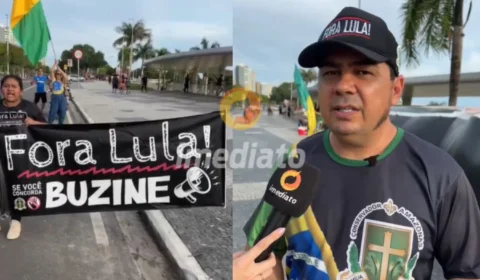 Ato Fora Lula em Manaus reúne apoiadores do Bolsonaro na Ponta Negra