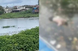 Vídeo: Corpo masculino é encontrado boiando e igarapé no bairro Educandos