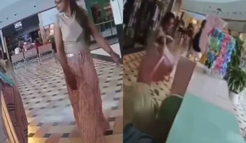Mulher é flagrada tentando furtar mochila em quiosque de shopping em Manaus