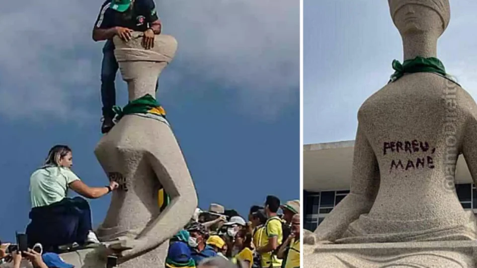 Mulher que escreveu “perdeu, mané” em estátua do STF deixa penitenciária