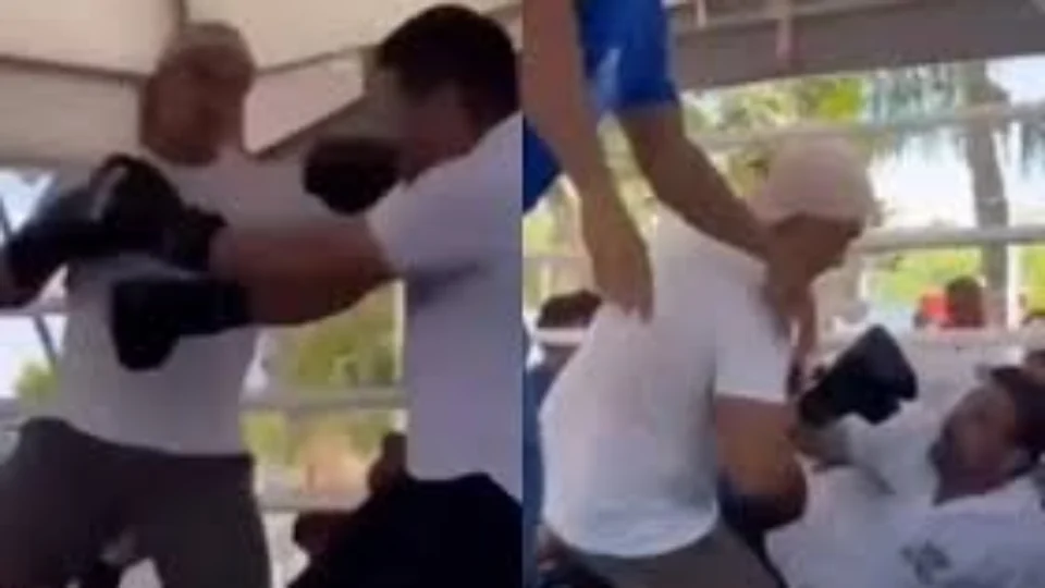 VEJA VÍDEO: prefeito nocauteia secretário de educação durante luta amistosa de boxe