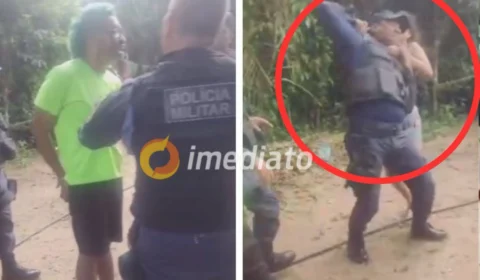 VEJA VÍDEO: mulher tenta impedir prisão do marido e agride comandante da Polícia Militar no Amazonas