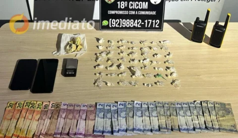 Dois homens e uma mulher são presos por tráfico de drogas próximo ao Igarapé do Passarinho