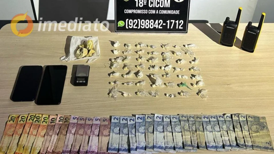 Dois homens e uma mulher são presos por tráfico de drogas próximo ao Igarapé do Passarinho