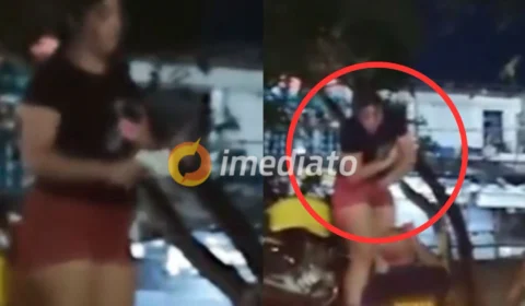 VEJA VÍDEO: mulher sobe em caminhão do Detran e tenta evitar apreensão de moto no bairro Coroado