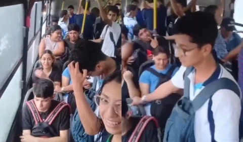 Chuva forte alaga ruas e usuários reclamam de goteiras dentro dos ônibus em Manaus