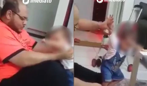 Homem é flagrado agredindo bebê em vídeo divulgado nas redes sociais