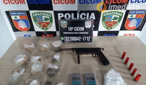 Armas, drogas e munições são apreendidas durante patrulhamento no Novo Israel