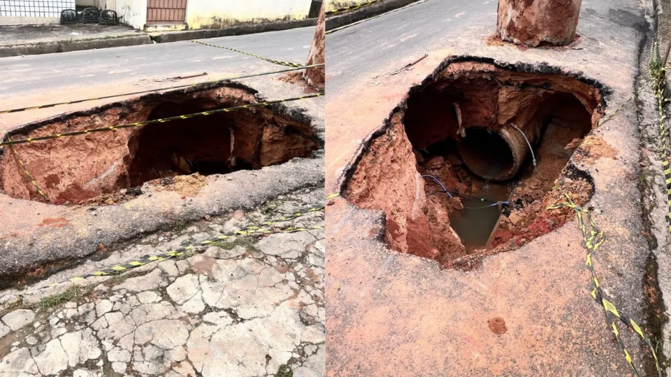 Cratera em rua do bairro Redenção preocupa moradores