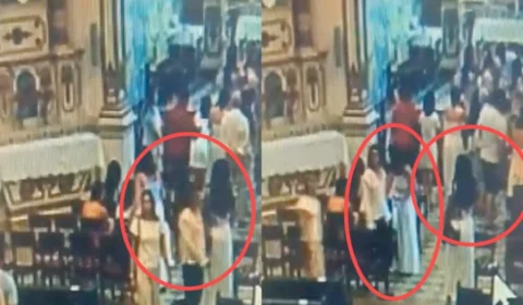 VEJA VÍDEO: mulheres aproveitam de distração e furtam bolsas de fiéis durante missa