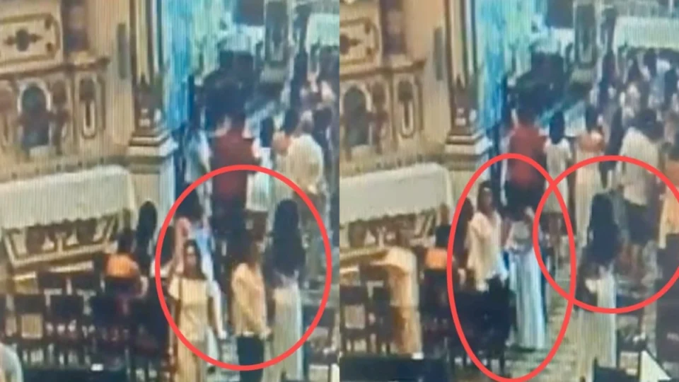 VEJA VÍDEO: mulheres aproveitam de distração e furtam bolsas de fiéis durante missa