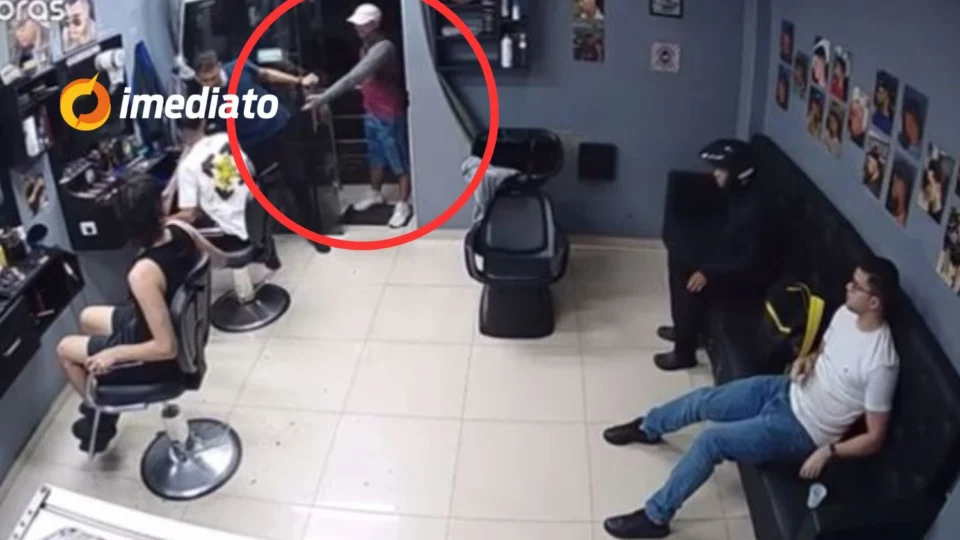 VEJA VÍDEO: clientes têm celulares roubados durante assalto em barbearia no bairro Chapada