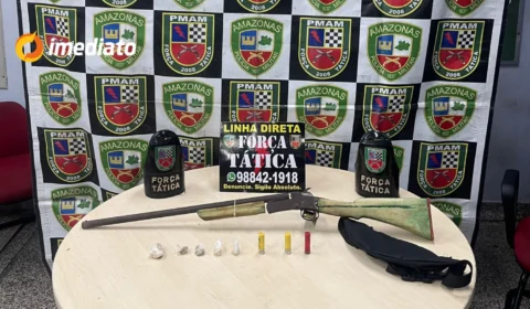 Força Tática apreende arma de fogo e drogas em área de mata no Parque São Pedro