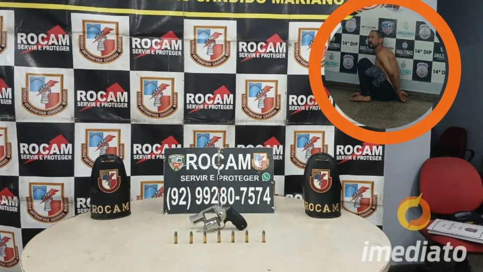 Homem é preso pela Rocam por porte ilegal de arma na zona Leste de Manaus