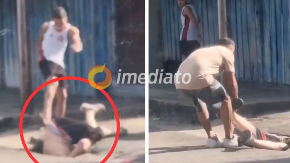 VEJA VÍDEO: homem leva surra e fica preso em bueiro durante briga no bairro Petrópolis