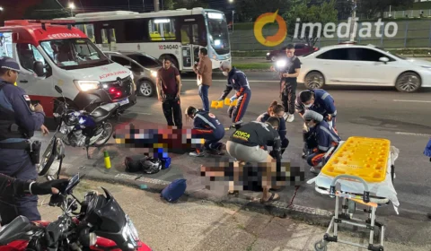Idoso fica gravemente ferido após ser atropelado por motociclista na Avenida Torquato Tapajós