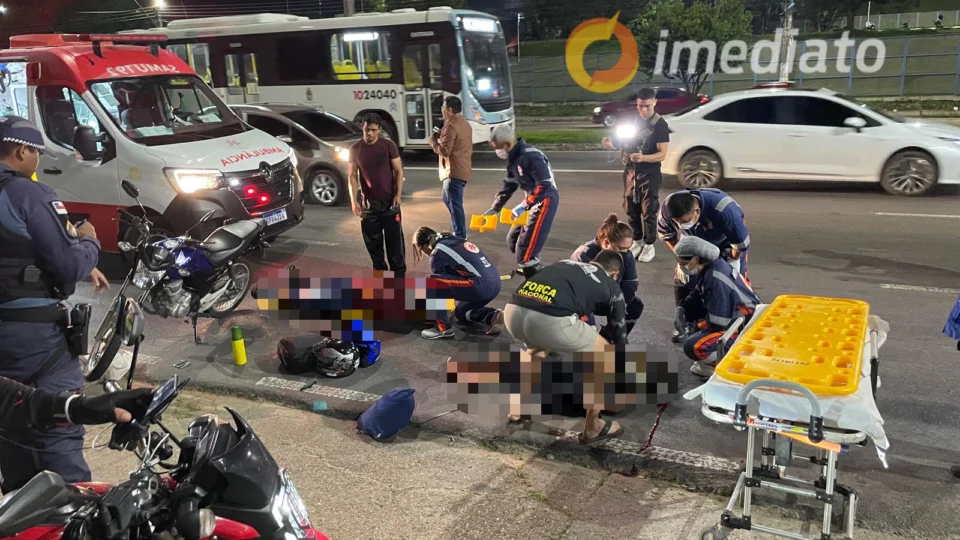 Idoso fica gravemente ferido após ser atropelado por motociclista na Avenida Torquato Tapajós