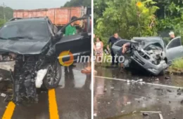VEJA VÍDEO: grávida morre após colisão com carro durante chuva na rodovia AM-070