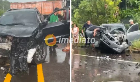 VEJA VÍDEO: grávida morre após colisão com carro durante chuva na rodovia AM-070