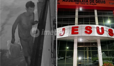 VEJA VÍDEO: homem invade igreja e furta fios elétricos no bairro Cachoeirinha