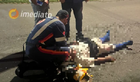 Pedestre é atropelado por motocicleta ao tentar atravessar rua no bairro Cidade Nova