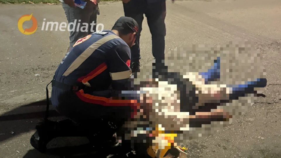 Pedestre é atropelado por motocicleta ao tentar atravessar rua no bairro Cidade Nova