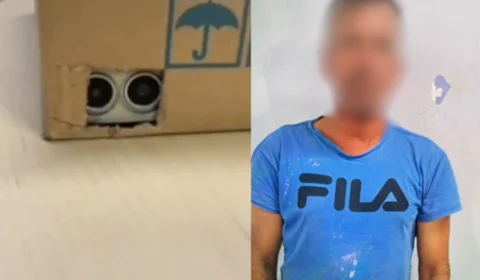 Funcionário é preso por esconder celular em caixa de papelão para filmar colegas no banheiro