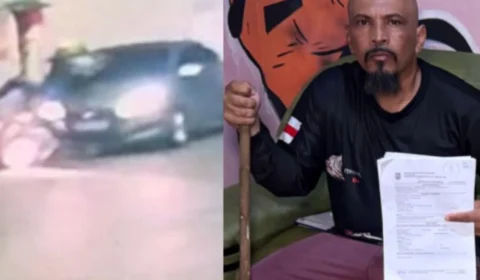 Entregador fica ferido em acidente e pede ajuda para localizar motorista que fugiu do local, em Manaus