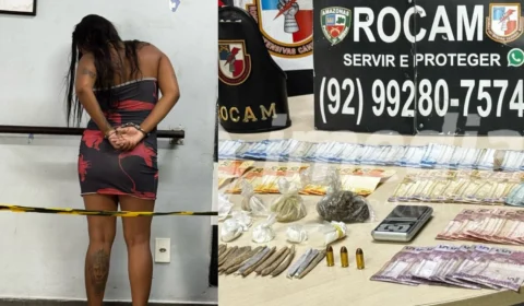 Mulher grávida é presa pela Rocam com drogas e dinheiro em espécie, em Manaus