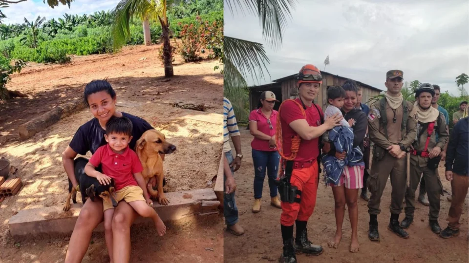 Criança de dois anos é resgatado em Humaitá após passar a noite na floresta com cães