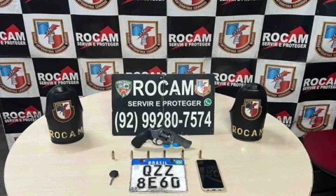 ROCAM prende dupla armada com motocicleta roubada no Parque 10 de Novembro