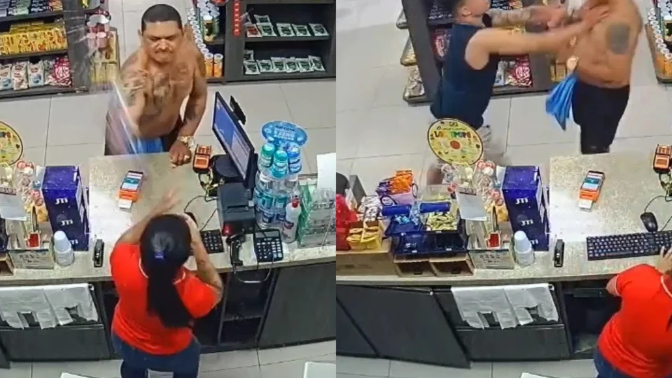 Vídeo: Homem agride funcionária de posto e provoca briga generalizada na manhã deste sábado (3)
