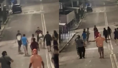 Vídeo: Briga generalizada é registrada na saída de ‘adega’ em Manaus; ‘Briga dos Enzos e galerosos’, afirmam