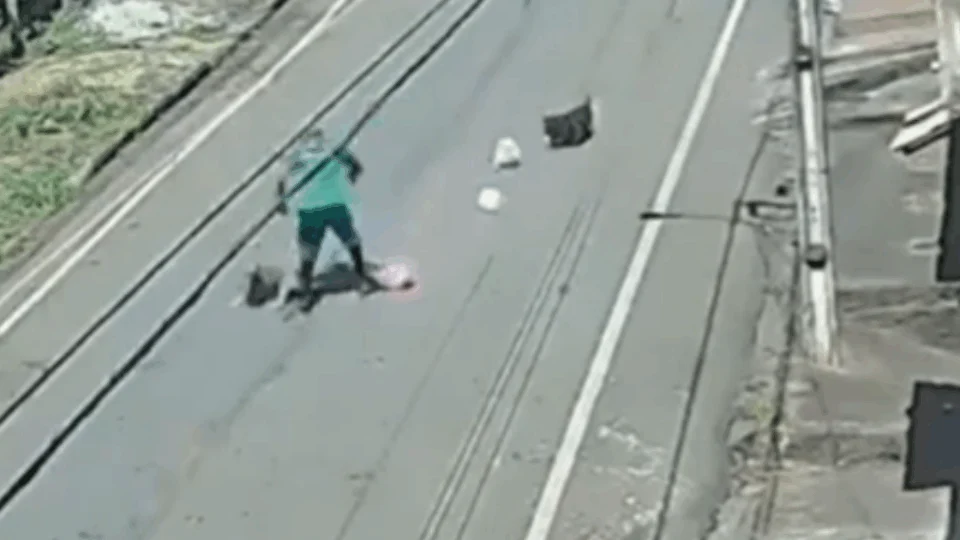 VEJA VÍDEO: gari se desespera ao ser atacado por dois pitbulls durante trabalho