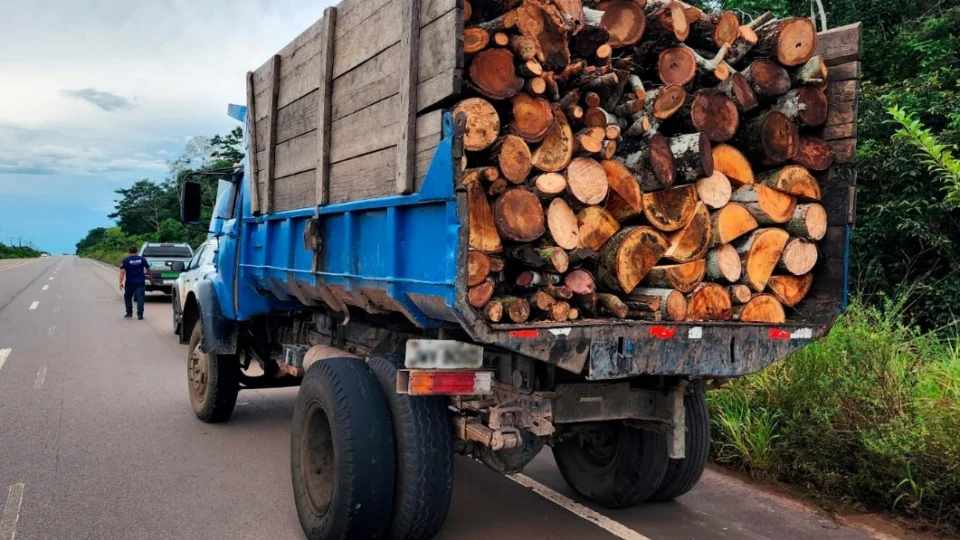 Caminhão com madeira ilegal é multado em R$ 3.600 no Iranduba