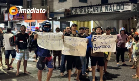 VÍDEOS: motoboys protestam após abordagem policial no Viver Melhor; ‘Somos trabalhadores, não bandidos’