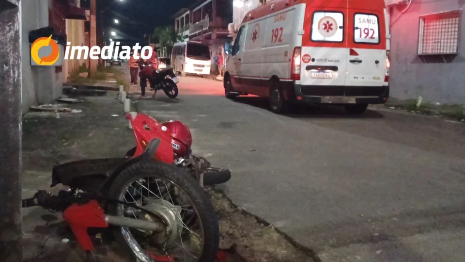 Motociclista fica gravemente ferido após colisão com carro no bairro Cidade Nova