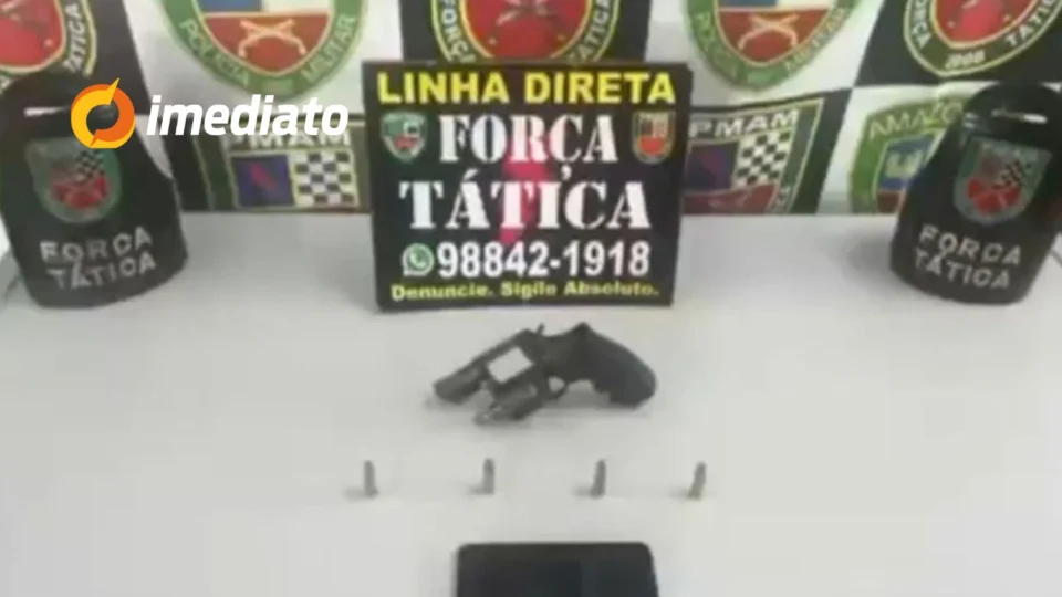 Homem é preso com arma de fogo durante ação da Força Tática no Parque Riachuelo, em Manaus