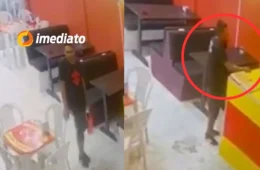 VEJA VÍDEO: homem furta celular em lanchonete após pedir ‘x-salada’ no bairro Braga Mendes