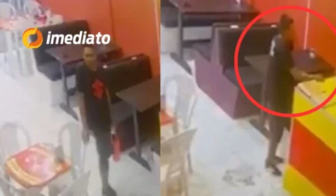 VEJA VÍDEO: homem furta celular em lanchonete após pedir ‘x-salada’ no bairro Braga Mendes
